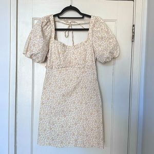 ASOS Floral Print Puff Sleeve Dress